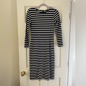 J Crew striped midi long sleeve dress